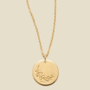 Gold March birth flower Pendant for Necklace